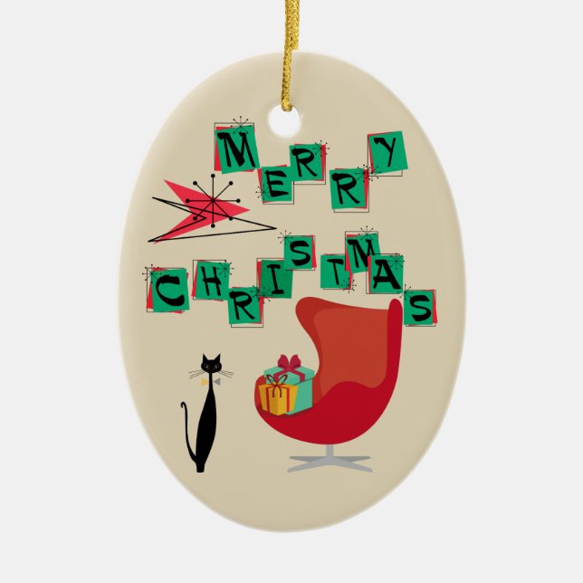 MCM Atomic Era Christmas Ornament (Front)