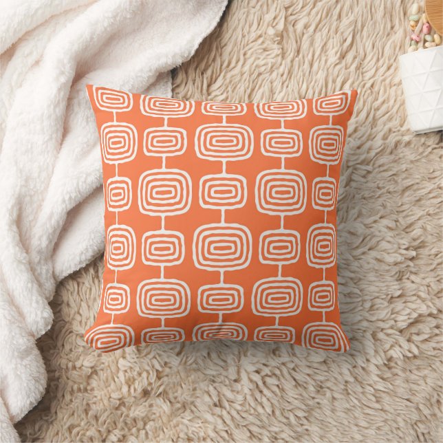 MCM Atomic Rings Abstract Pattern Throw Pillow (Blanket)
