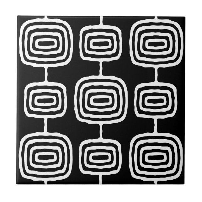 MCM Atomic Rings Abstract Pattern Tile (Front)