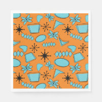 MCM Atomic Shapes Turquoise on Orange
