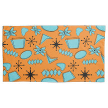 MCM Atomic Shapes Turquoise on Orange