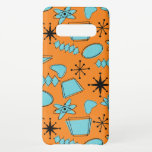MCM Atomic Shapes Turquoise on Orange Samsung Galaxy Case<br><div class="desc">Hand drawn mid century modern shapes and icons digitized to design seamless patterns</div>