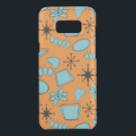 MCM Atomic Shapes Turquoise on Orange Uncommon Samsung Galaxy S8 Plus Case<br><div class="desc">Hand drawn mid century modern shapes and icons digitized to design seamless patterns</div>