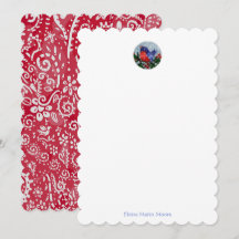 MCM Bird paisley note card