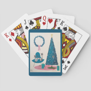MCM Cats and Christmas Tree Playing Cards