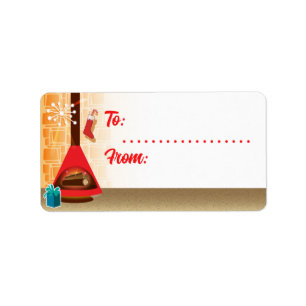 MCM Fireplace Christmas Gift Tags