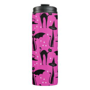 MCM Halloween Fancy Dress Minimalist Cats Pink Thermal Tumbler