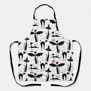 MCM Halloween Fancy Dress Minimalist Cats White Apron