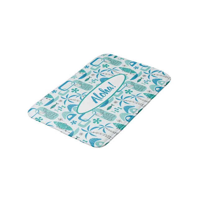 MCM Hawaiian Village - Blue Bath Mat (Angled)