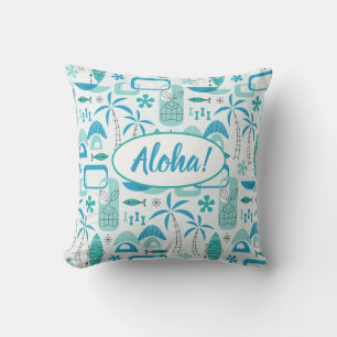 MCM Hawaiian Village - Blue Outdoor Pillow
