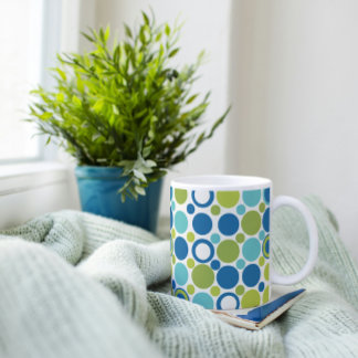 MCM Lime and Aqua Bubble  Coffee Mug