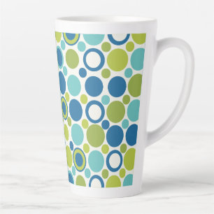 MCM Lime and Aqua Bubble  Latte Mug