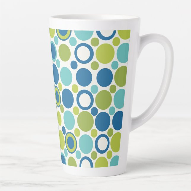 MCM Lime and Aqua Bubble  Latte Mug (Right)