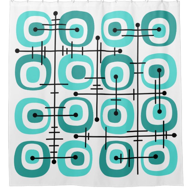 MCM Midcentury Abstract Pattern Turquoise (Front)