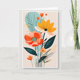 MCM Modern Art Bouquet Birthday Card