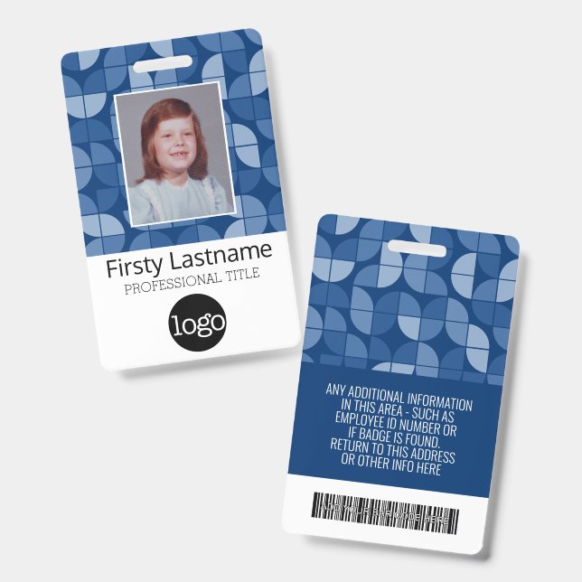 MCM Pattern - Employee Photo, Name, Bar Code, Logo Badge (Front & Back)