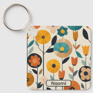 MCM Pop Art Colorful Flowers Keychain