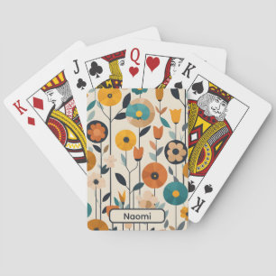 MCM Pop Art Colourful Flowers Playing Cards