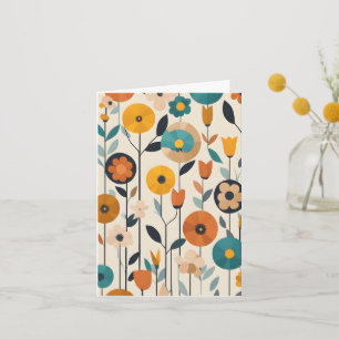 MCM Pop Art Colourful Flowers Thank You Card