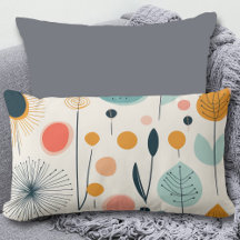 MCM Retro Botanical Pattern Lumbar Pillow