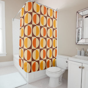 MCM Retro Geometric Half Square and Circle Pattern