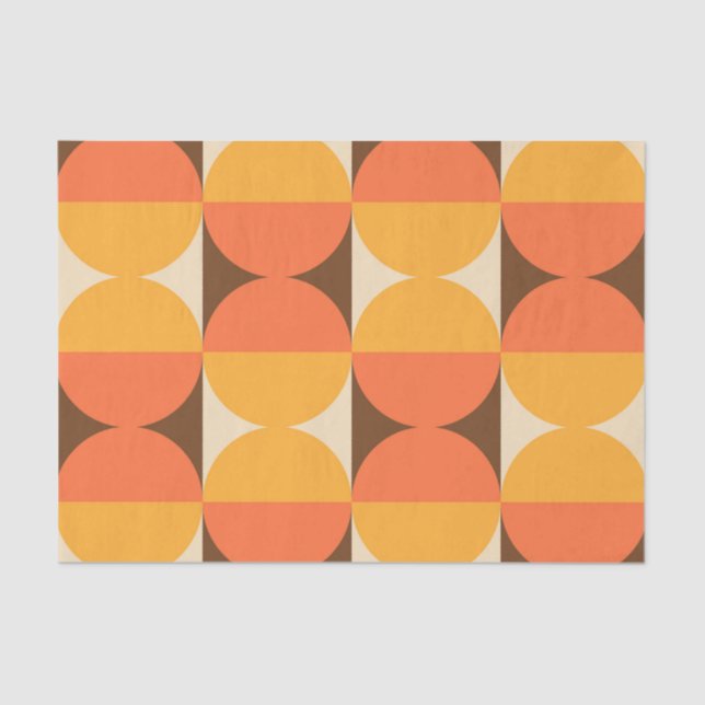 MCM Retro Geometric Half Square and Circle Pattern Tissue Paper (Front)