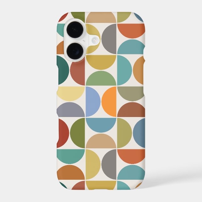 MCM Semicircles Big Pattern Colour on Cream iPhone Case (Back)