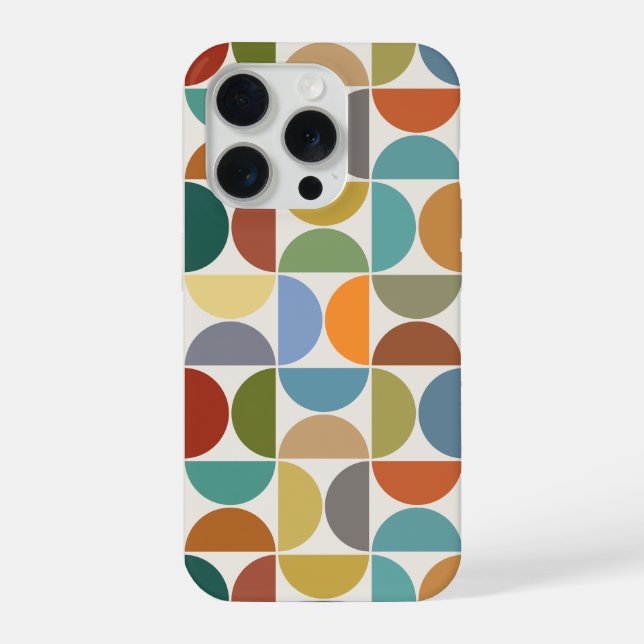 MCM Semicircles Big Pattern Colour on Cream iPhone Case (Back)