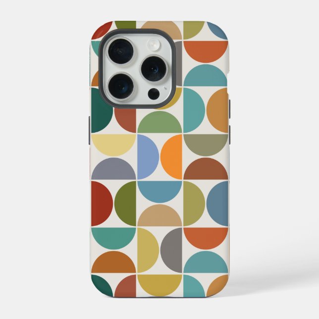 MCM Semicircles Big Pattern Colour on Cream iPhone Case (Back)