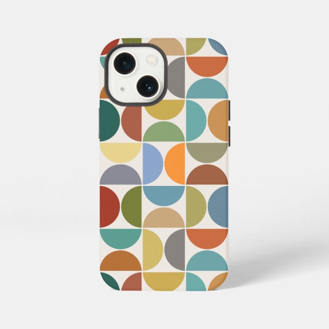 MCM Semicircles Big Pattern Colour on Cream iPhone Case (Back)