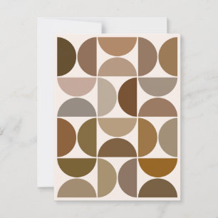 MCM Semicircles Browns and Creams Postcard