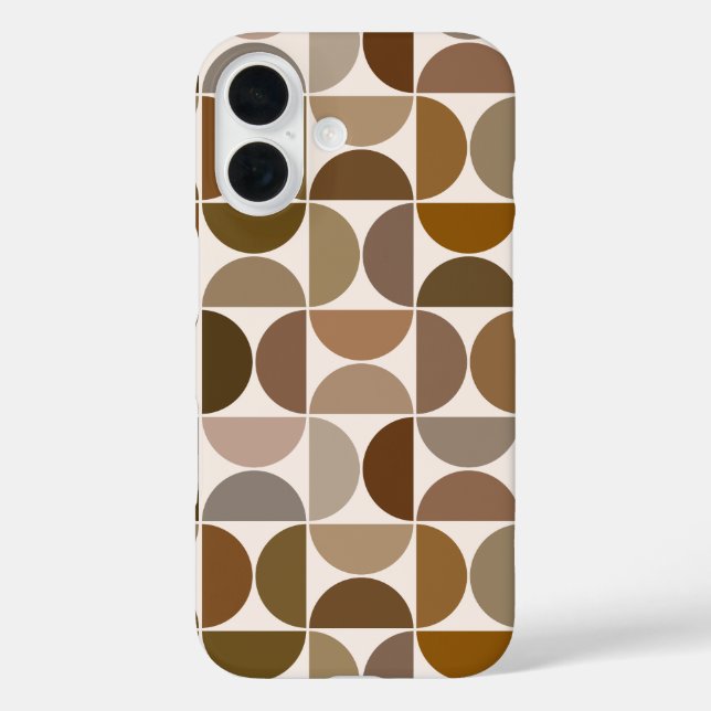 MCM Semicircles Browns+Cream Big Pattern Case-Mate iPhone Case (Back)