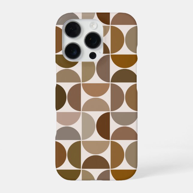 MCM Semicircles Browns+Cream Big Pattern iPhone Case (Back)