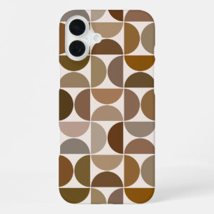 MCM Semicircles Browns+Cream Big Pattern iPhone 16 Plus Case
