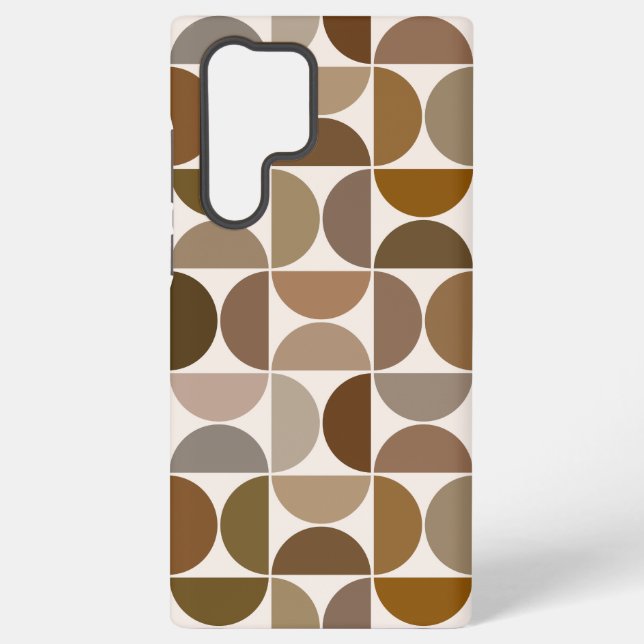 MCM Semicircles Browns+Cream Big Pattern Samsung Galaxy S22 Ultra Case (Back)