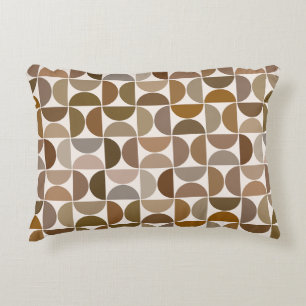 MCM Semicircles Browns+Cream Pattern Accent Pillow