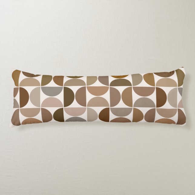 MCM Semicircles Browns+Cream Pattern Body Pillow (Front)