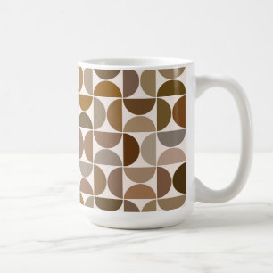 MCM Semicircles Browns+Cream Pattern Coffee Mug