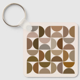 MCM Semicircles Browns+Cream Pattern Keychain