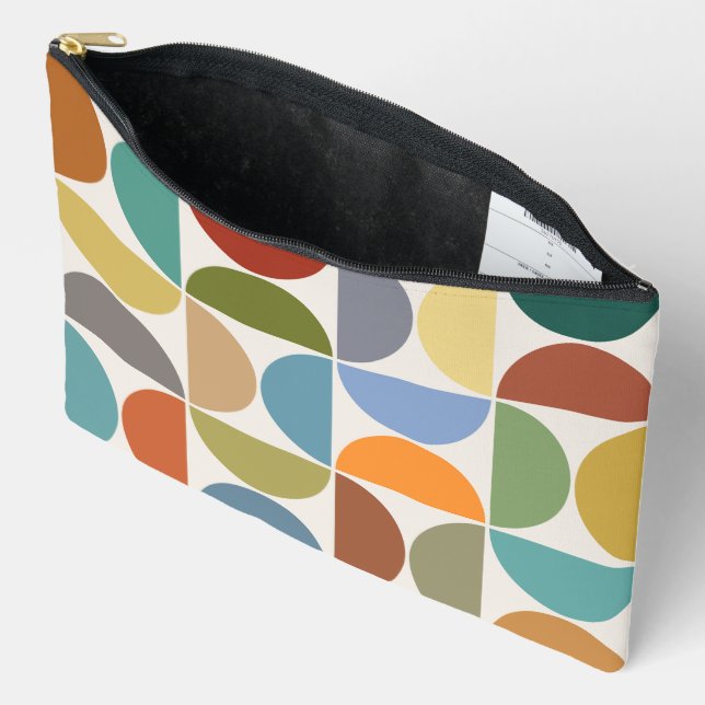 MCM Semicircles Colour on Cream Accessory Pouch (Open)