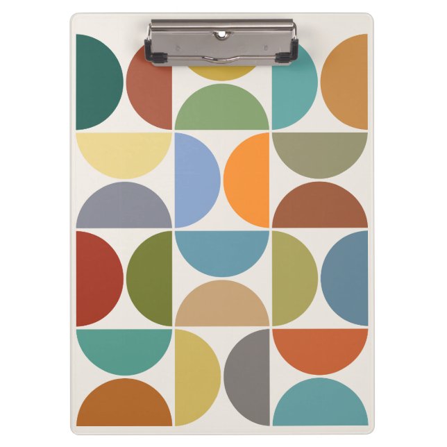 MCM Semicircles Colour on Cream Clipboard (Front)