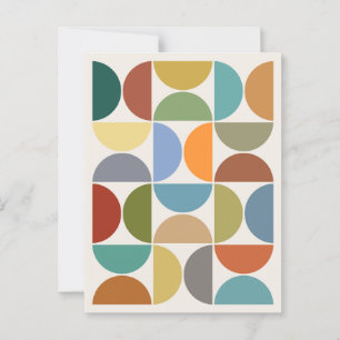 MCM Semicircles Colour on Cream Postcard
