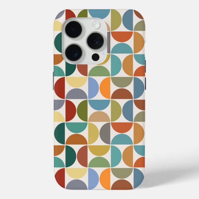 MCM Semicircles Pattern Colour on Cream Case-Mate iPhone Case (Back)