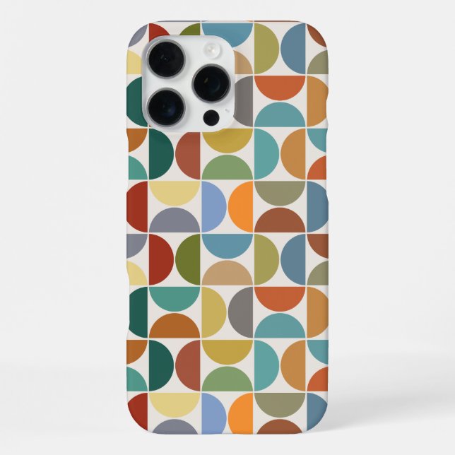 MCM Semicircles Pattern Colour on Cream iPhone Case (Back)