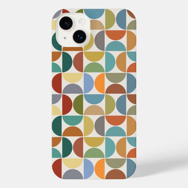 MCM Semicircles Pattern Colour on Cream iPhone Case (Back)