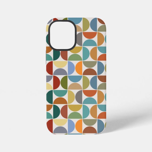 MCM Semicircles Pattern Colour on Cream iPhone Case (Back)
