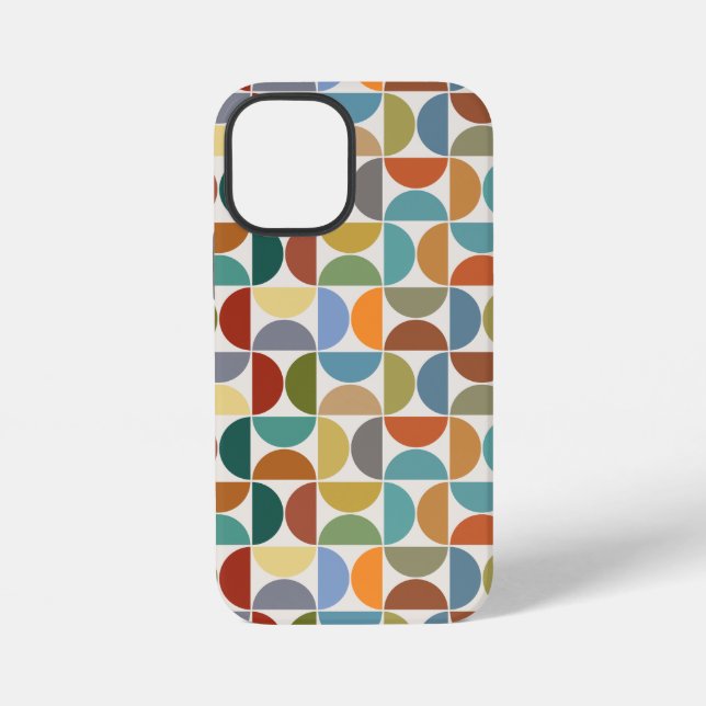 MCM Semicircles Pattern Colour on Cream iPhone Case (Back)