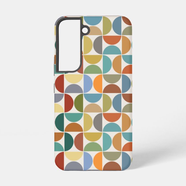 MCM Semicircles Pattern Colour on Cream Samsung Galaxy S22 Case (Back)