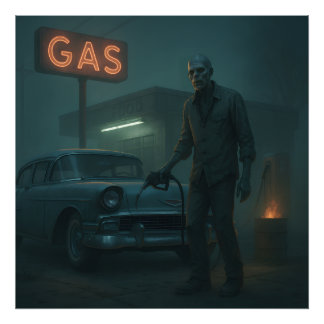 MCM Zombie Gas Station Art Photo Print