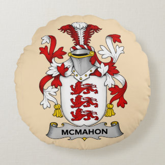 McMahon Family Coat of Arms Round Pillow